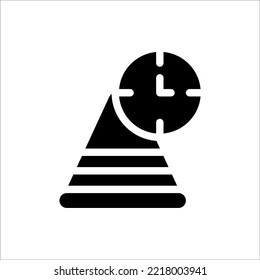Icon Road Time Glyph, Flat Icon Logo Illustration Vector Isolated. Suitable for Web Design, Logo, App.
