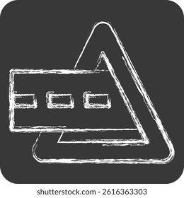 Icon Road Works. related to Civil Engineering symbol. chalk Style. editable