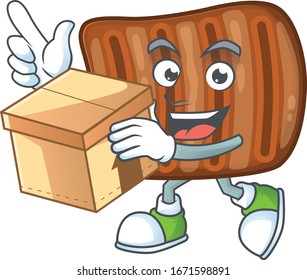 An icon of roasted beef mascot design style with a box