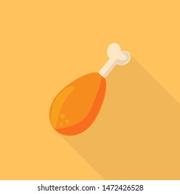 Icon of roasted chicken in flat style. Vector illustration for design and web.