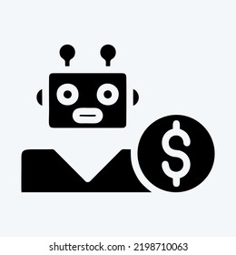 Icon Robo Advisor. suitable for education symbol. glyph style. simple design editable. design template vector. simple illustration