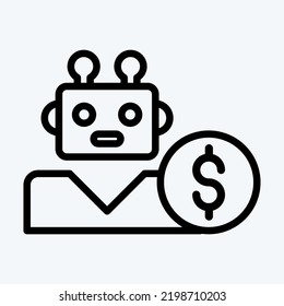 Icon Robo Advisor. suitable for education symbol. line style. simple design editable. design template vector. simple illustration