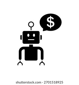 Symbol ein Roboterberater, einzeln auf sauberem Hintergrund.
