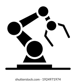 Icono del brazo robótico en diseño relleno