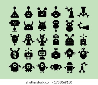icono Robótico aislado en fondo verde