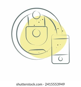 Icon Robotic Vacuum Cleaner. related to Smart Home symbol. Color Spot Style. simple design editable. simple illustration
