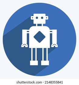 Icon Robotics. suitable for data analytics symbol. long shadow style. simple design editable. design template vector. simple symbol illustration