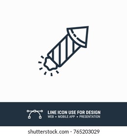 Icon rocket fireworks graphic design single icon vector illustration
