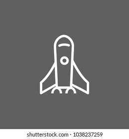 Icon of rocket launch. Spaceflight, vehicle, aircraft, thrust.   Science concept. Can be used for topics like cosmos, innovation, startup project
