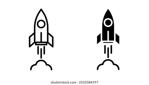 Icon of a rocket launching, symbolizing business, innovation, or new ventures.