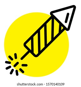Icon Rocket Line Design, celebration 