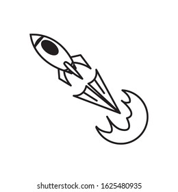 ICON ROCKET LINE SIMPLE DESIGN VECTOR