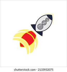 
icon rocket logo design concept