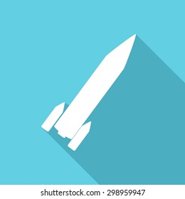 Icon Rocket on white long shadow