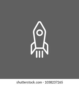 Icon of rocket. Start, launch, metaphor. Startup concept. Can be used for topics like business, marketing, management.