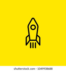 Icon of rocket. Start, launch, metaphor. Startup concept. Can be used for topics like business, marketing, management.