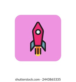 Icon of rocket. Start, launch, metaphor. Startup concept. Can be used for topics like business, marketing, management.