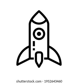 Icon Rocket With Style Outline 