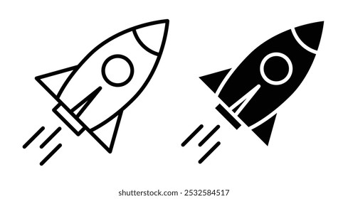 Icon of a rocket, symbolizing space, exploration, or startups.