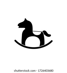 Icon of a rocking horse. Baby toy. Solid basic icon.