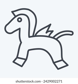 Icon Rocking Horse. related to Kindergarten symbol. line style. simple design editable. simple illustration