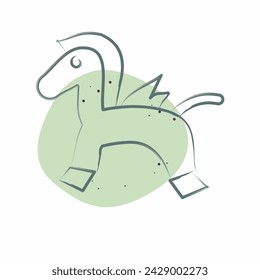 Icon Rocking Horse. related to Kindergarten symbol. Color Spot Style. simple design editable. simple illustration