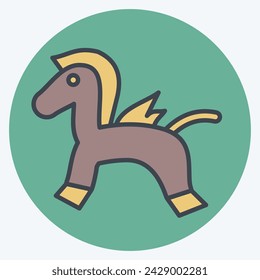 Icon Rocking Horse. related to Kindergarten symbol. color mate style. simple design editable. simple illustration