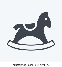 Icon Rocking Horse. suitable for Toy symbol. glyph style. simple design editable. design template vector. simple symbol illustration