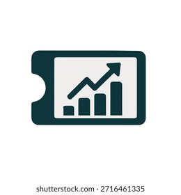 Ícone "ROI (Return on Experience)": um ticket que se transforma em um gráfico de crescimento.