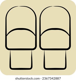 Icon Roll. related to Breakfast symbol. hand drawn style. simple design editable. simple illustration
