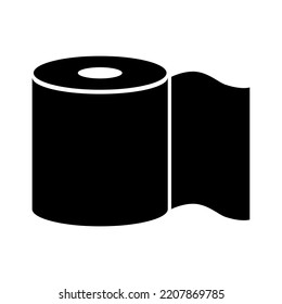 Icon a roll of toilet paper. A paper product used for sanitary and hygienic purposes. Vector illustration isolated on a white background for design and web.