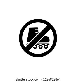 The icon of Roller blade, skates ban, prohibition, forbiddance. Simple flat icon illustration, vector of Roller blade, skates ban, prohibition, forbiddance for a website or mobile application