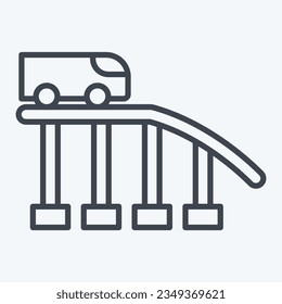 Icon Roller Coaster. related to Amusement Park symbol. line style. simple design editable. simple illustration