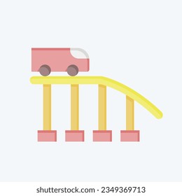 Icon Roller Coaster. related to Amusement Park symbol. flat style. simple design editable. simple illustration