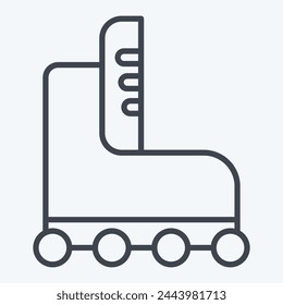 Icon Roller Skate. related to Skating symbol. line style. simple design illustration