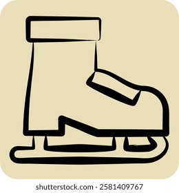 Icon Roller Skates. related to Hobbies symbol. hand drawn style. design editable