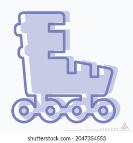 Icon Roller Skates - Two Tone Style - Simple illustration, Editable stroke, Design template vector, Good for prints, posters, advertisements, announcements, info graphics, etc.