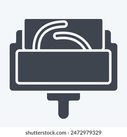 Icon Rolling Pattern On Fabric. related to Sewing symbol. glyph style. simple design illustration