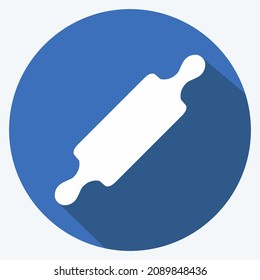 Icon Rolling Pin - Long Shadow Style - Simple illustration,Editable stroke,Design template vector, Good for prints, posters, advertisements, announcements, info graphics, etc.