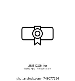 Icon rolls medal of paper emblem graphic design single icon vector
