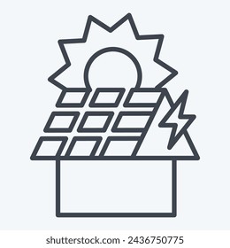 Icon Rooftop PV. related to Solar Panel symbol. line style. simple design illustration.