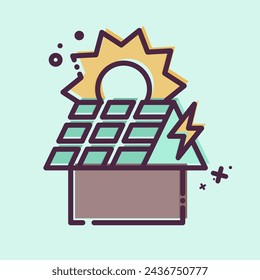 Icon Rooftop PV. related to Solar Panel symbol. MBE style. simple design illustration.