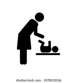 Icon room icon for mother and child. Vector illustration