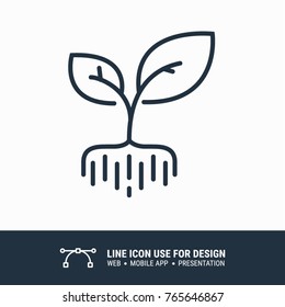 Icon roots and plants graphic design single icon vector illustration