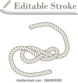 Icon Of Rope. Editable Stroke Simple Design. Vector Illustration.