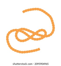 Icon Of Rope. Flat Color Design. Vector Illustration.