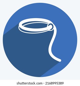 Icon Rope. suitable for Wild West symbol. long shadow style. simple design editable. design template vector. simple symbol illustration