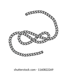 Icon of rope. Thin line design. Vector illustration.