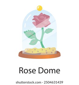 An icon of rose dome in flat style 