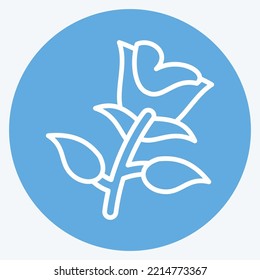 Icon Rose. suitable for Garden symbol. blue eyes style. simple design editable. design template vector. simple illustration